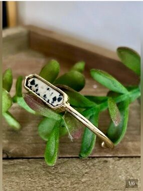 Faux Dalmation Jasper Gold-tone Bracelet